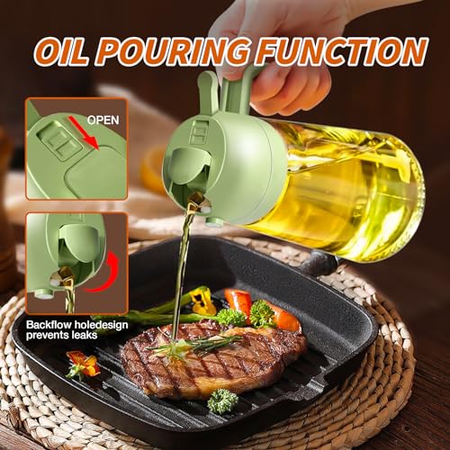 2 in 1 Oil Sprayer for Cooking, 17oz/500ml