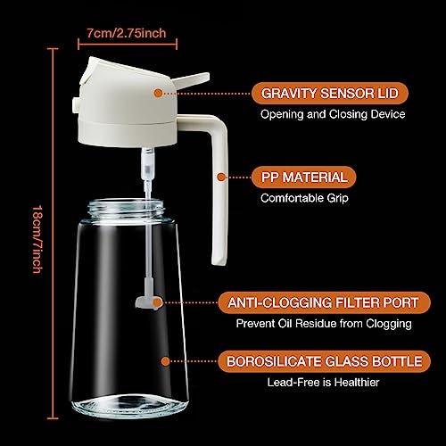 2 in 1 Oil Sprayer for Cooking, 17oz/500ml