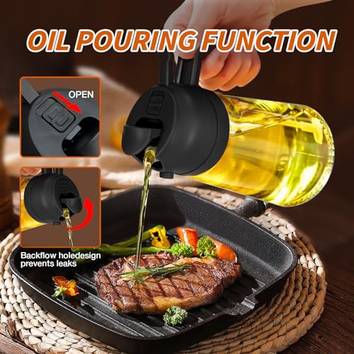 2 in 1 Oil Sprayer for Cooking, 17oz/500ml